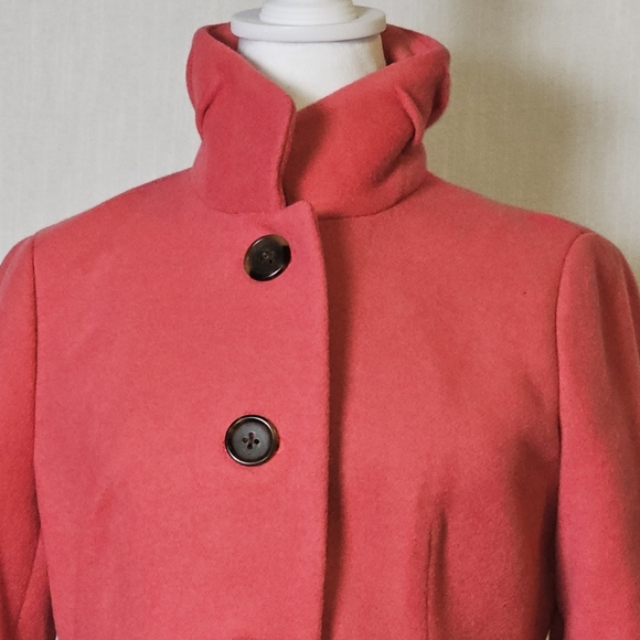 NWT J Crew Womens Uptown Pea Coat SZ 2 Coral Wool Blend Business Casual - Picture 2 of 15